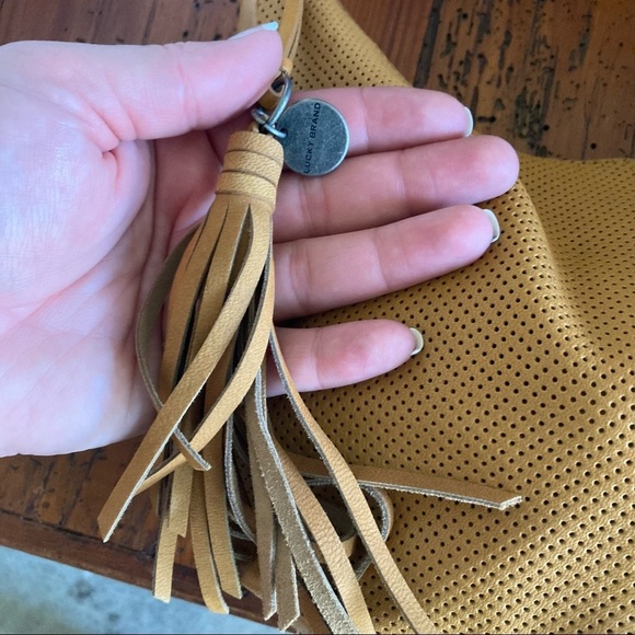 Lucky Brand | Ebon Vachetta Perforated Hobo Purse - Picture 12 of 16